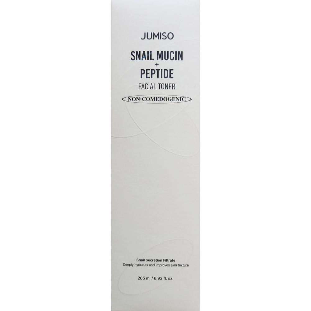 JUMISO Snail Mucin + Peptide Facial Toner, 205 ml - Toner de fata formulat cu filtrat de secretie de melc si gluconolactona, care contribuie la hidratarea, calmarea si echilibrarea pielii si la mentinerea nivelului optim de hidratare si a echilibrului pielii dupa curatare