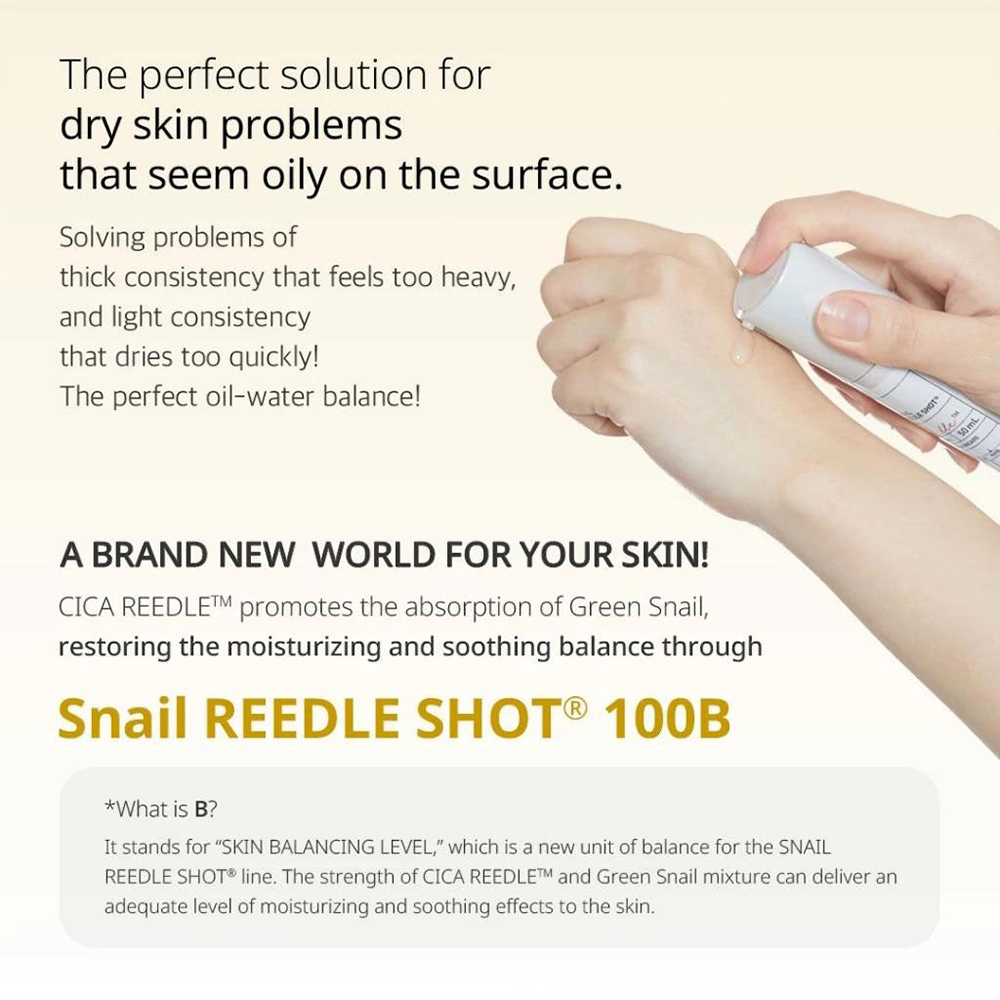 VT COSMETICS Snail Reedle Shot 100B ser - hidratare si luminozitate, 50 ml