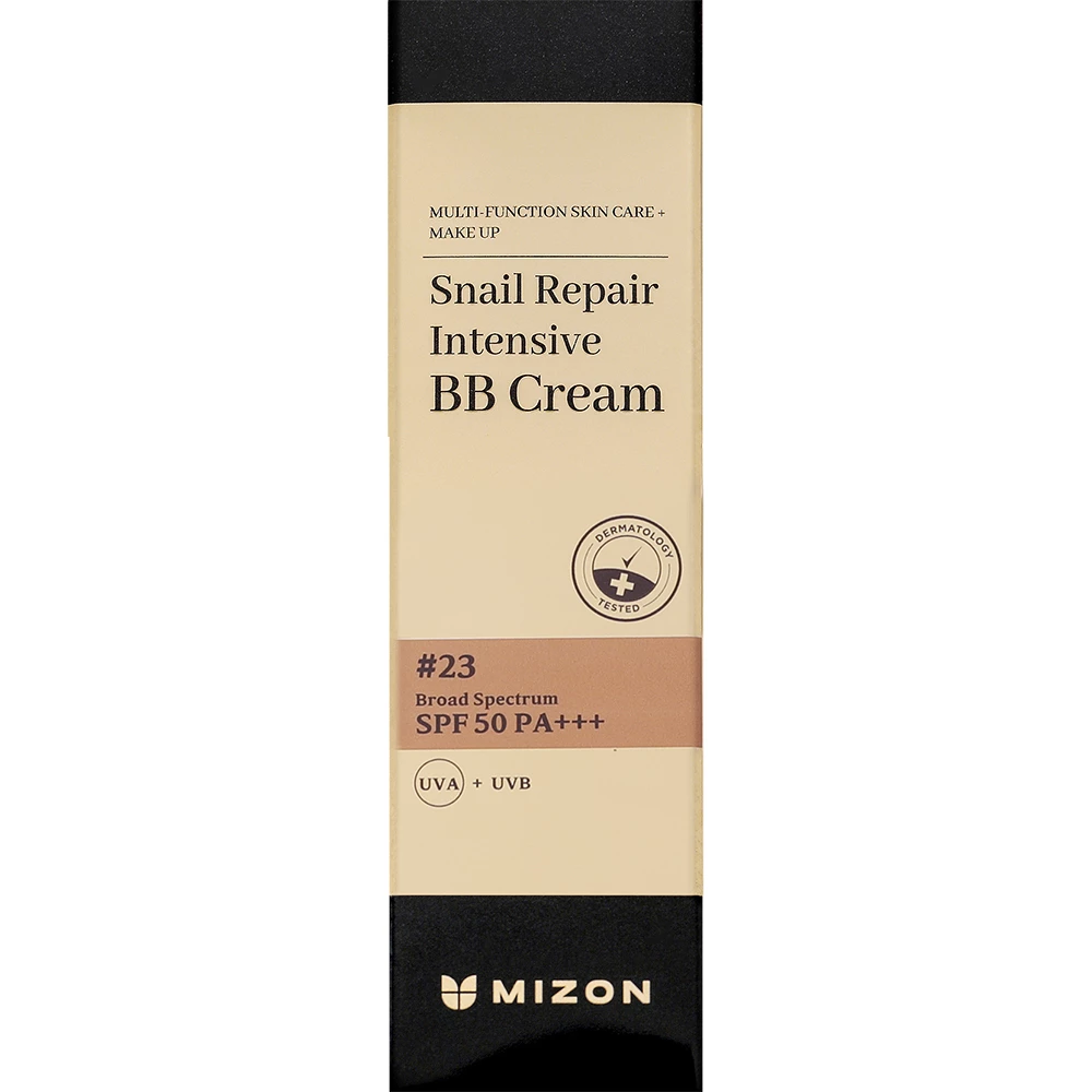 MIZON Snail Repair Intensive BB Cream #23 SPF 50 PA+++ - crema BB cu extract de melc pentru ten uniform si luminos, 20 ml