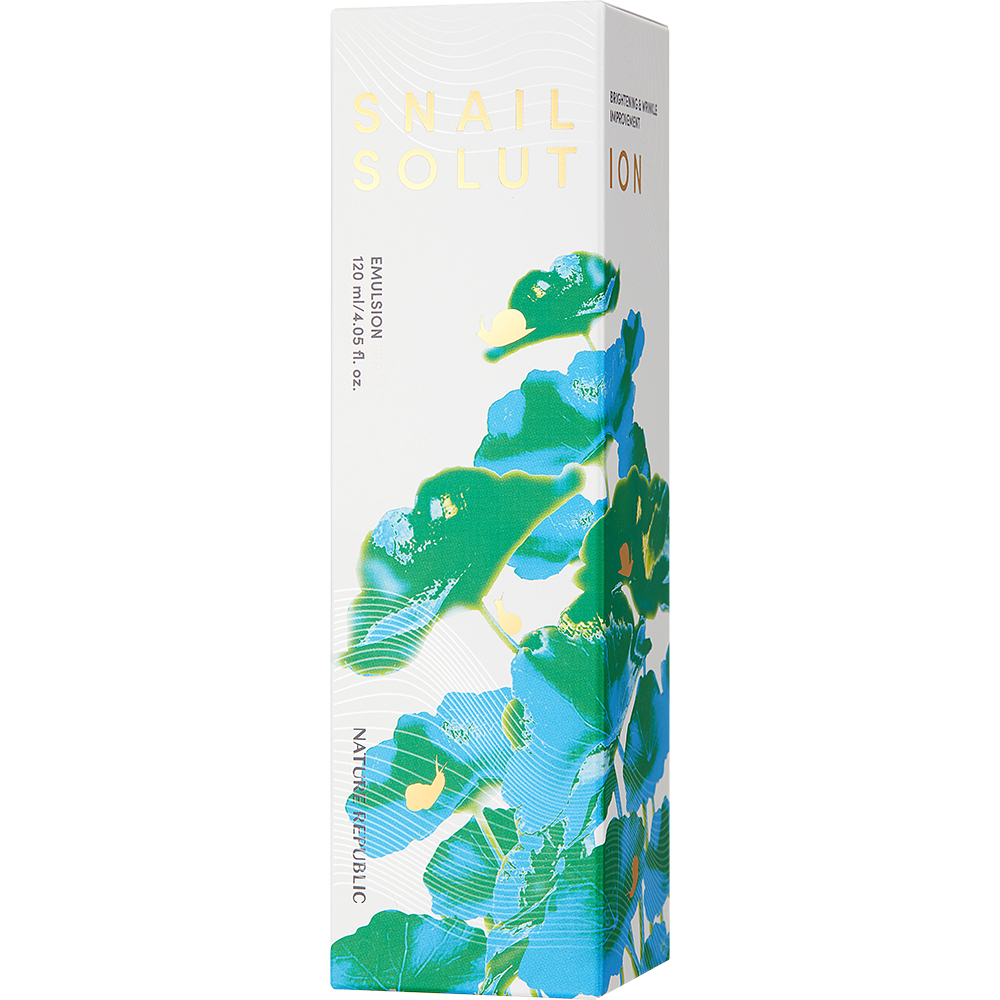 Nature Republic Snail Solution Emulsion – Emulsie de față ultra-hidratantă și regeneratoare cu 76% filtrat de melc, 120 ml