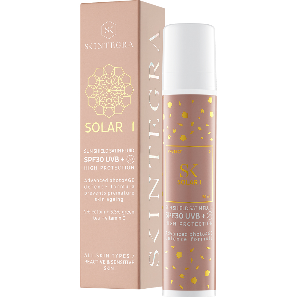 SKINTEGRA Solar I SPF 30, 50 ml - Crema de fata formulata cu Ectoina si extract de ceai verde, care contribuie la protectia solara cu spectru larg (UVA + UVB) si la mentinerea barierei cutanate