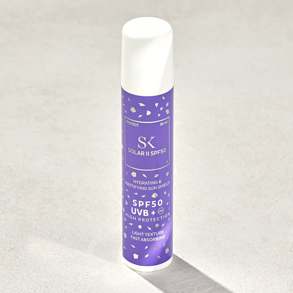 SKINTEGRA Solar II SPF 50, 50 ml - crema de fata formulata cu ectoina si ceai verde, care contribuie la protectia solara cu spectru larg (UVA + UVB), Daily