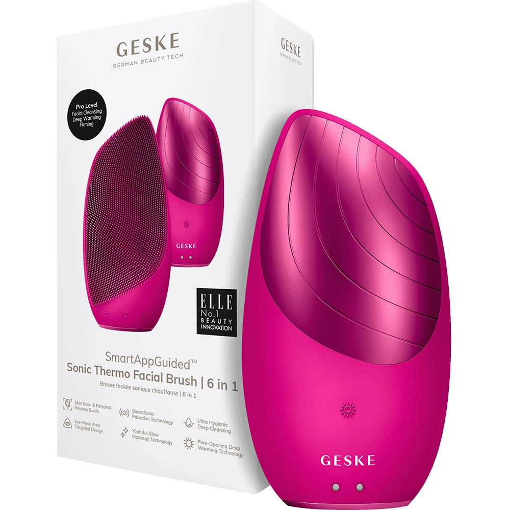 GESKE SmartAppGuided Perie Faciala Magenta - Curatare Profunda si Masaj Facial cu Pulsatii Sonice, 1 buc