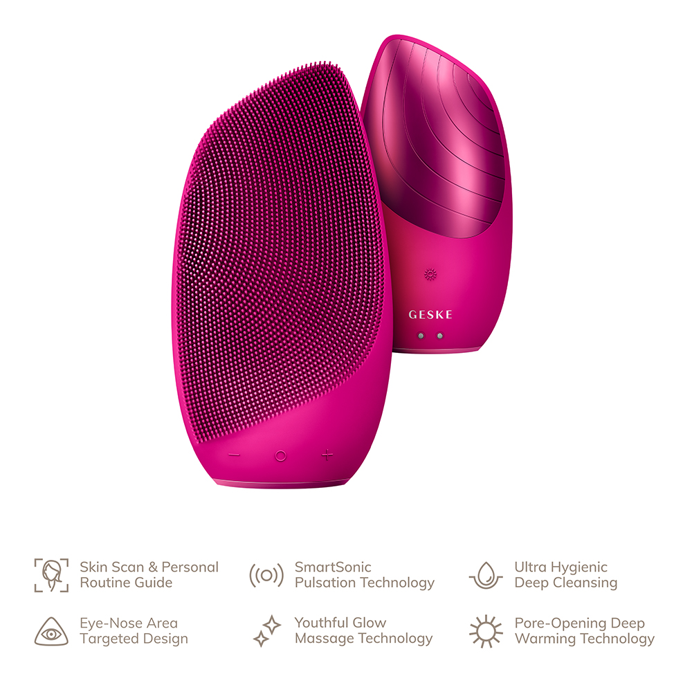 Sonic Thermo Facial Brush 6 in 1 Aparat Sonic Pentru Curatarea Tenului Magenta