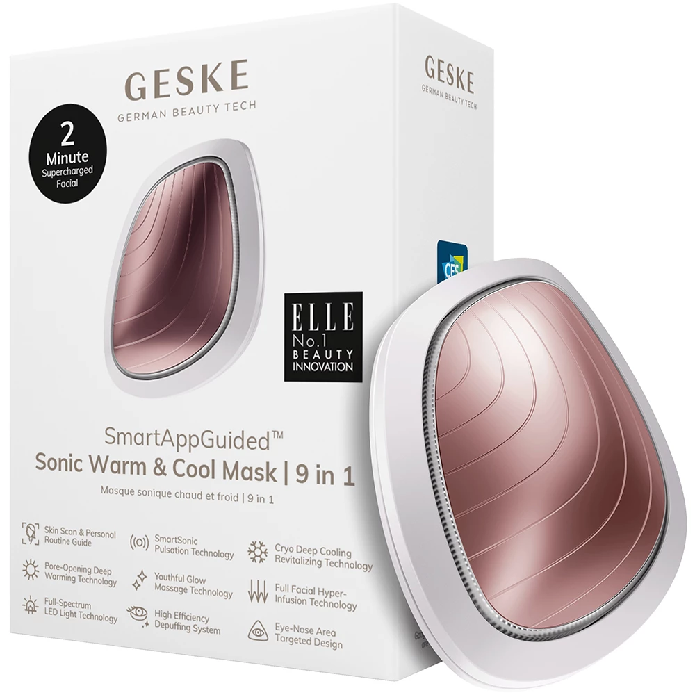 GESKE Sonic Warm and Cool Mask 9 in 1 – Dispozitiv Profesional pentru Îngrijirea Tenului, Starlight | German Beauty Tech