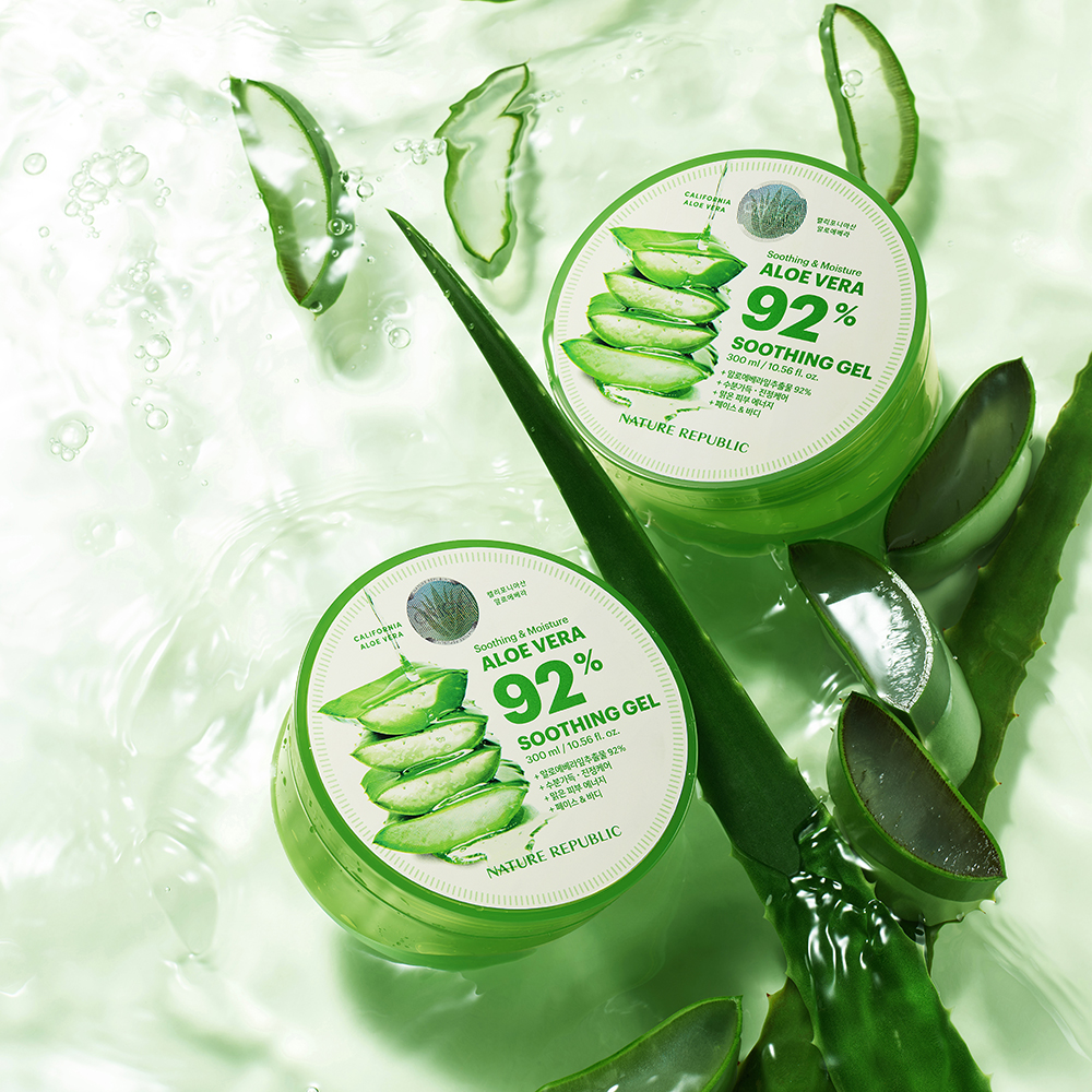 Nature Republic Soothing & Moisture – Gel de Corp Calmant cu Aloe Vera 92% pentru Piele Sensibilă, 300 ml