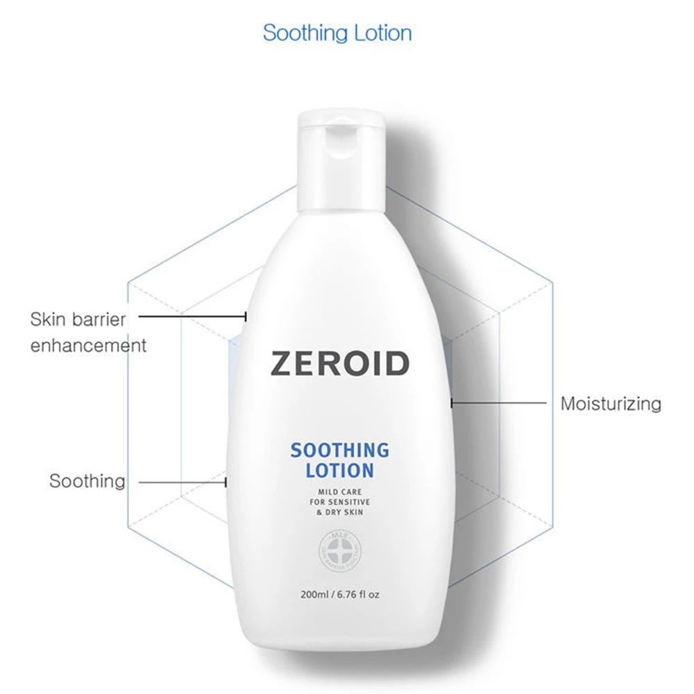 Zeroid Soothing Lotion | Lotiune Calmanta pentru Piele Sensibila, Hidratare Avansata, 200 ml