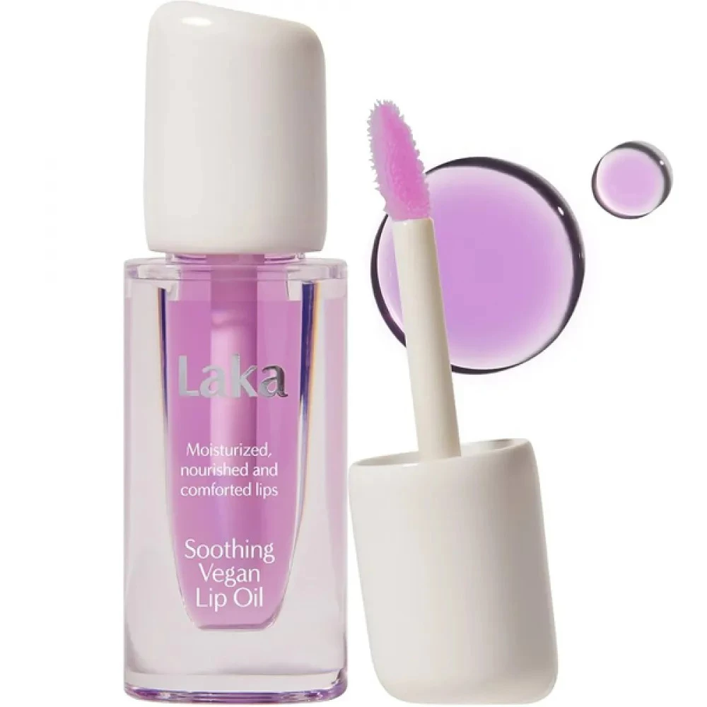 LAKA Soothing Vegan Lip Oil Ulei de buze Calming Purple - hidratare si stralucire, 4.5 ml