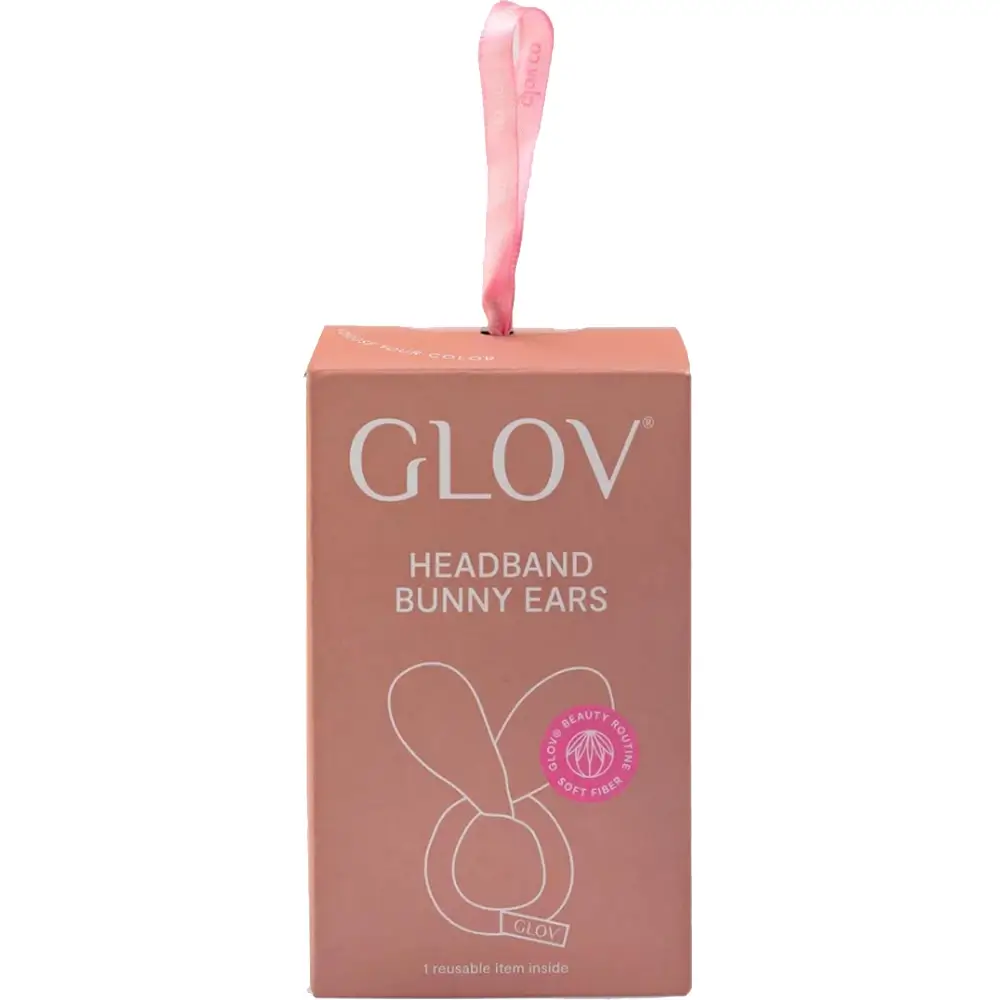 GLOV Spa Line Bentita cosmetica Bunny Ears Roz - Confort si suport elastic pentru demachiere usoara si rutina beauty relaxanta