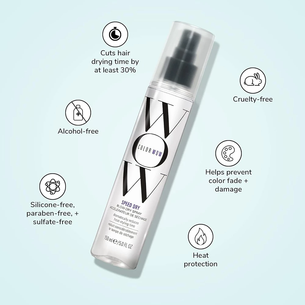 COLOR WOW Speed Dry spray pentru uscarea rapida a parului 150 ml - protectie termica si hidratare intensa, 150 ml
