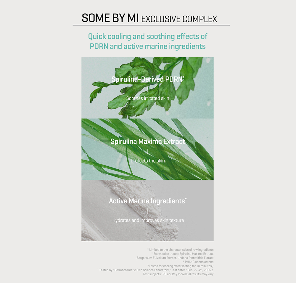 SOME BY MI Spirulina PDRN Soothing Sherbet Mask - masca de fata formulata cu spirulina si PHA, care contribuie la calmarea pielii incalzite si predispusa la roseata si la metinerea confortului cutanat - 1 gr x 10 buc