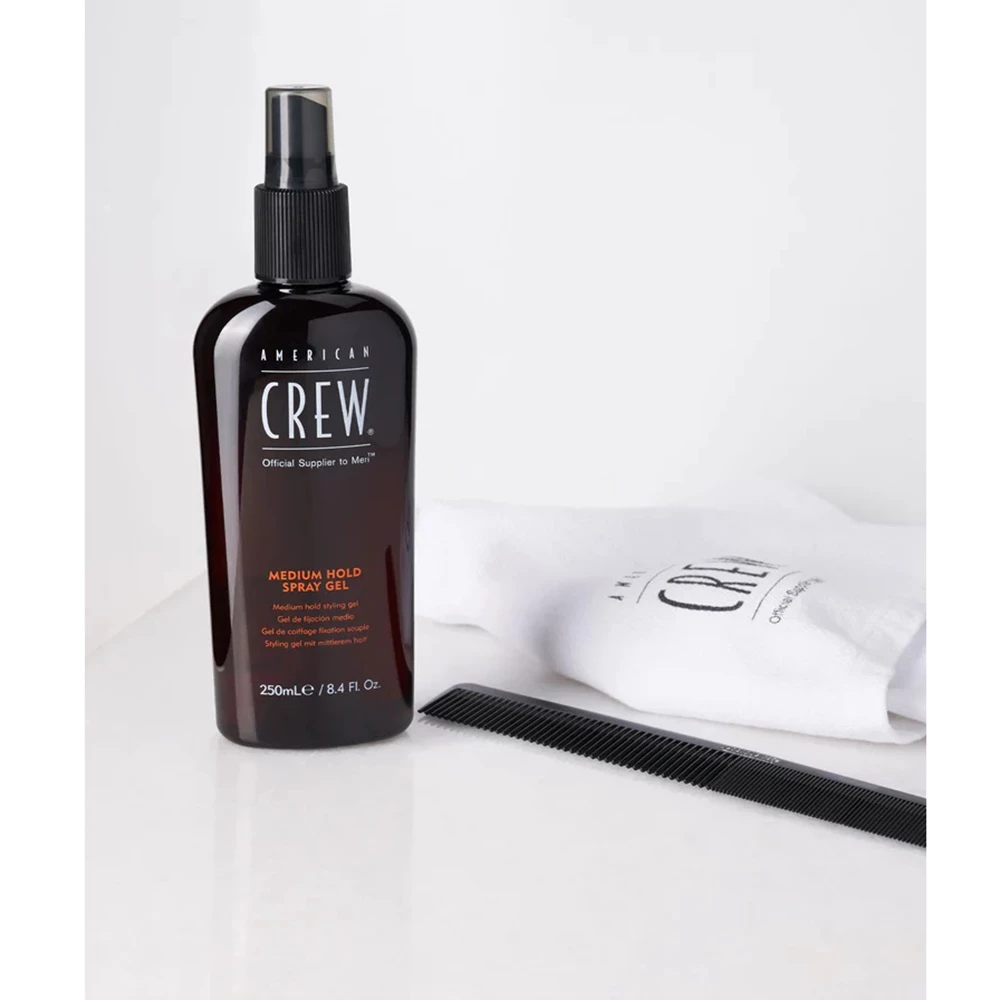 American Crew Spray Gel – Fixativ Gel pentru Fixare Medie, Bărbați, 250 ml | Styling Profesional