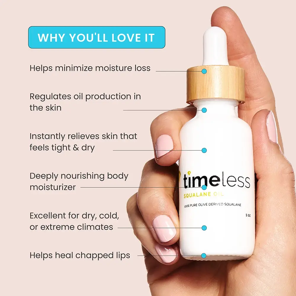 Timeless Skin Care Pure Line Ulei de fata 100% Squalane - Hidratare profunda si protectie antioxidanta, 30 ml