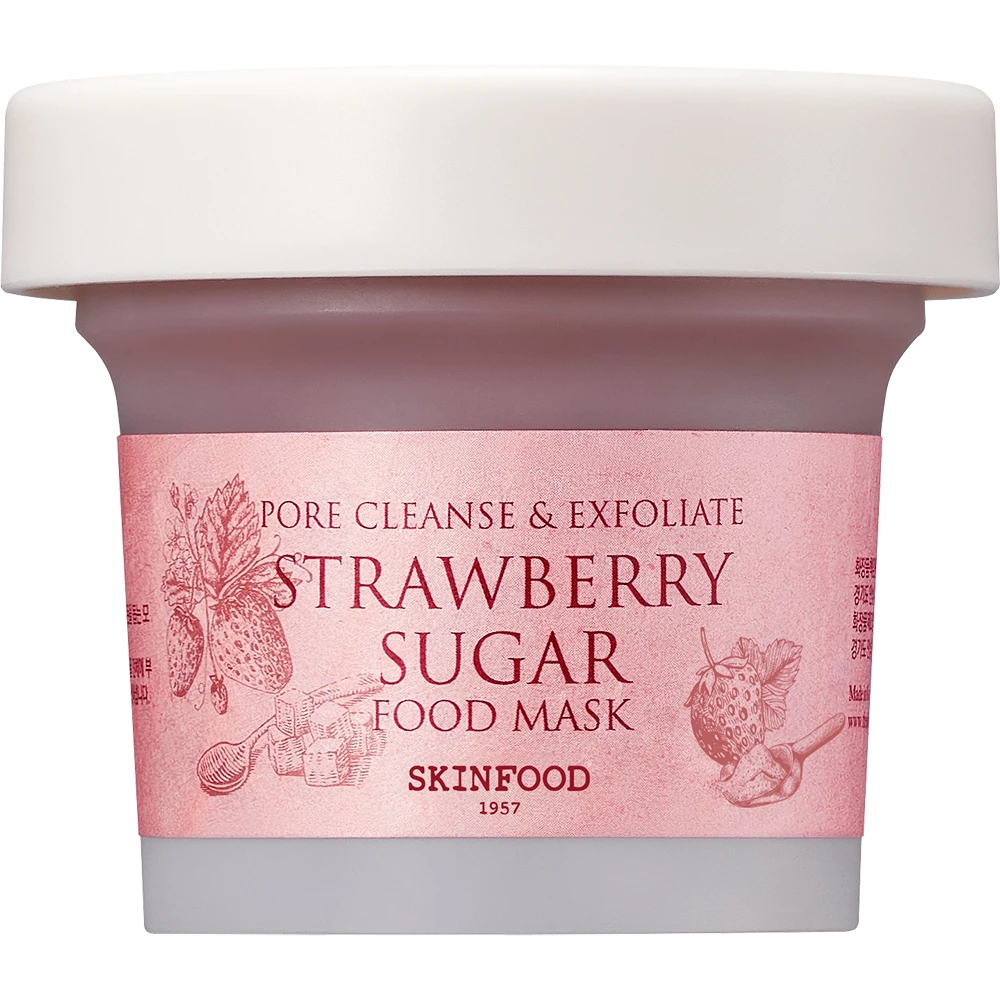 SKINFOOD Strawberry Sugar Masca exfolianta cu extract de capsuni - Curatare pori si luminozitate ten, 120 gr
