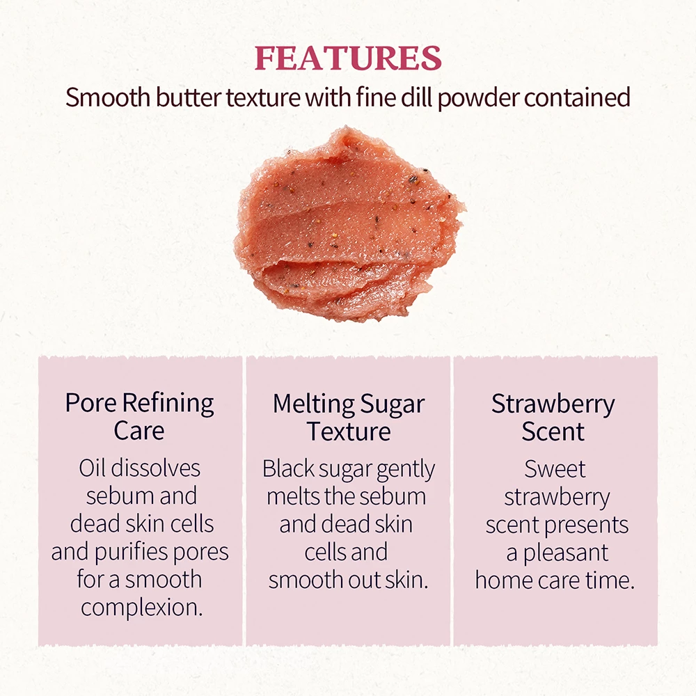 SKINFOOD Strawberry Sugar Masca exfolianta cu extract de capsuni - Curatare pori si luminozitate ten, 120 gr