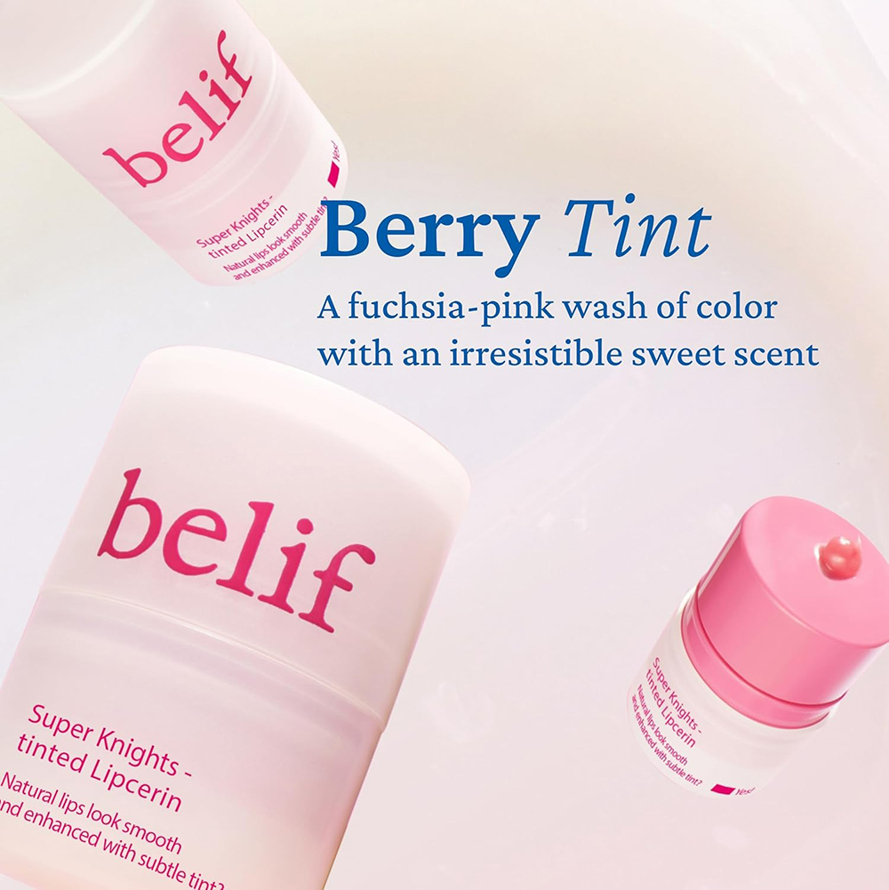 BELIF Super Knights Berry Tinted Lipcerin balsam de buze Berry Tint - hidratare si calmare, 15 ml