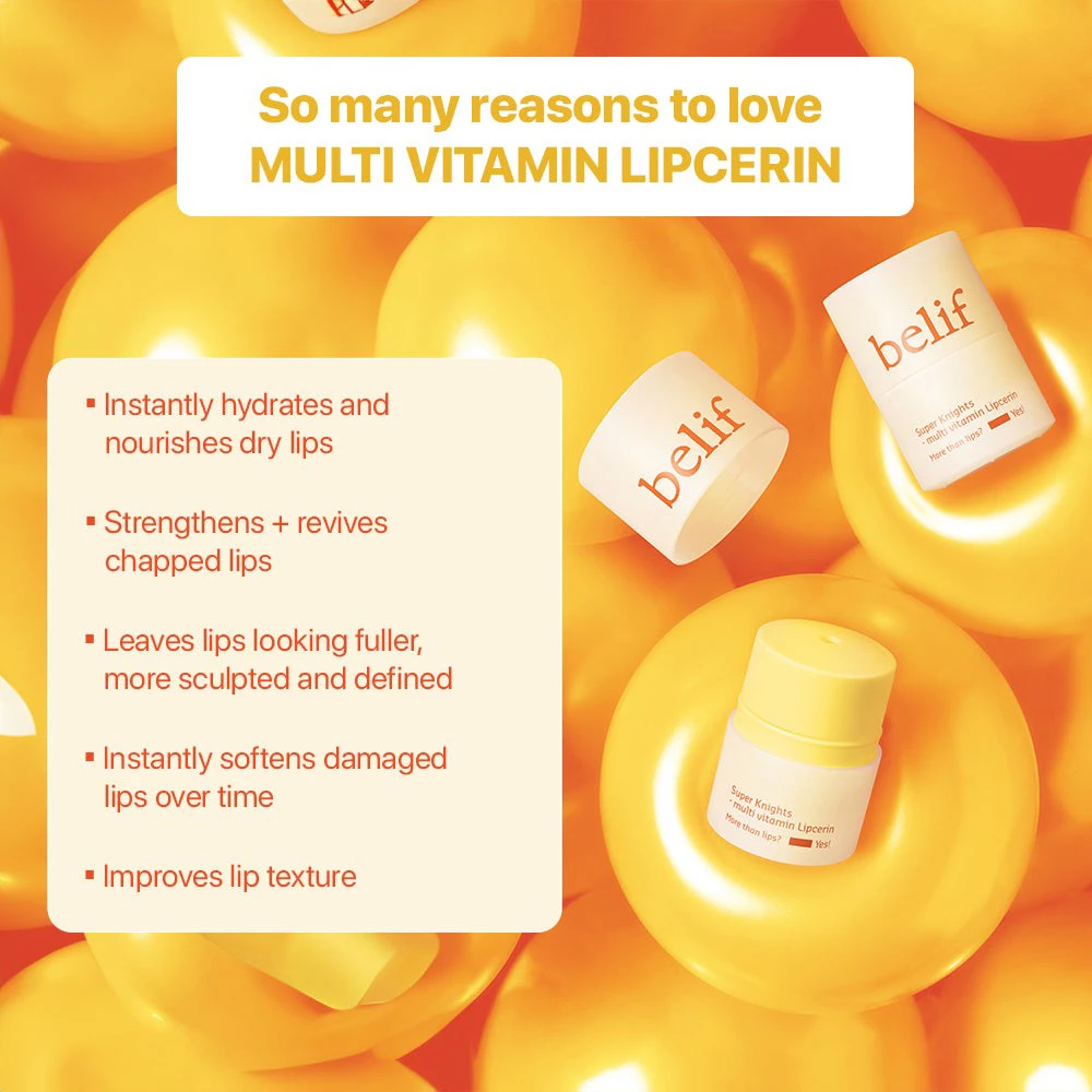 Belif Super Knights Multi Vitamin Lipcerin Balsam de buze 15 ml – Balsam de buze nutritiv cu complex multivitaminic