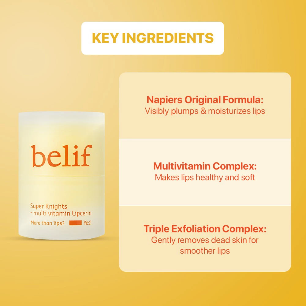 Belif Super Knights Multi Vitamin Lipcerin Balsam de buze 15 ml – Balsam de buze nutritiv cu complex multivitaminic