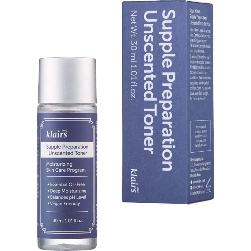 Dear Klairs Supple Preparation Toner de fata fara parfum - hidratare intensa si calmare pentru piele sensibila, 30 ml