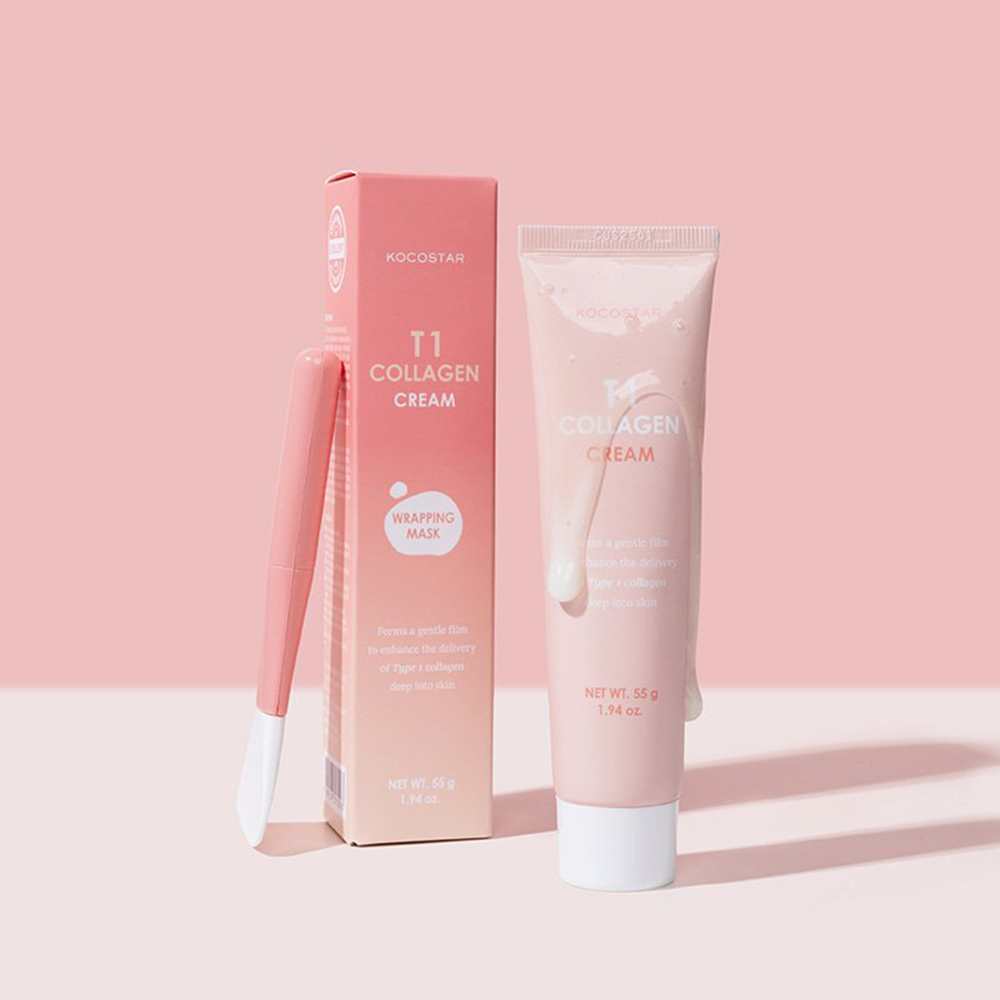 KOCOSTAR T1 Collagen Cream, 50 ml - Masca de fata formulata cu colagen hidrolizat de tip I si niacinamida, care contribuie la fermitatea pielii si la mentinerea luminozitatii