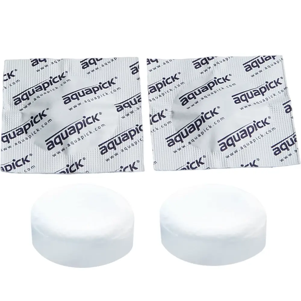 AQUAPICK AQ-10 Tableta efervescenta pentru curatare profunda - Indeparteaza tartrul si placa bacteriana, mentine irigatorul bucal igienizat, 2 buc