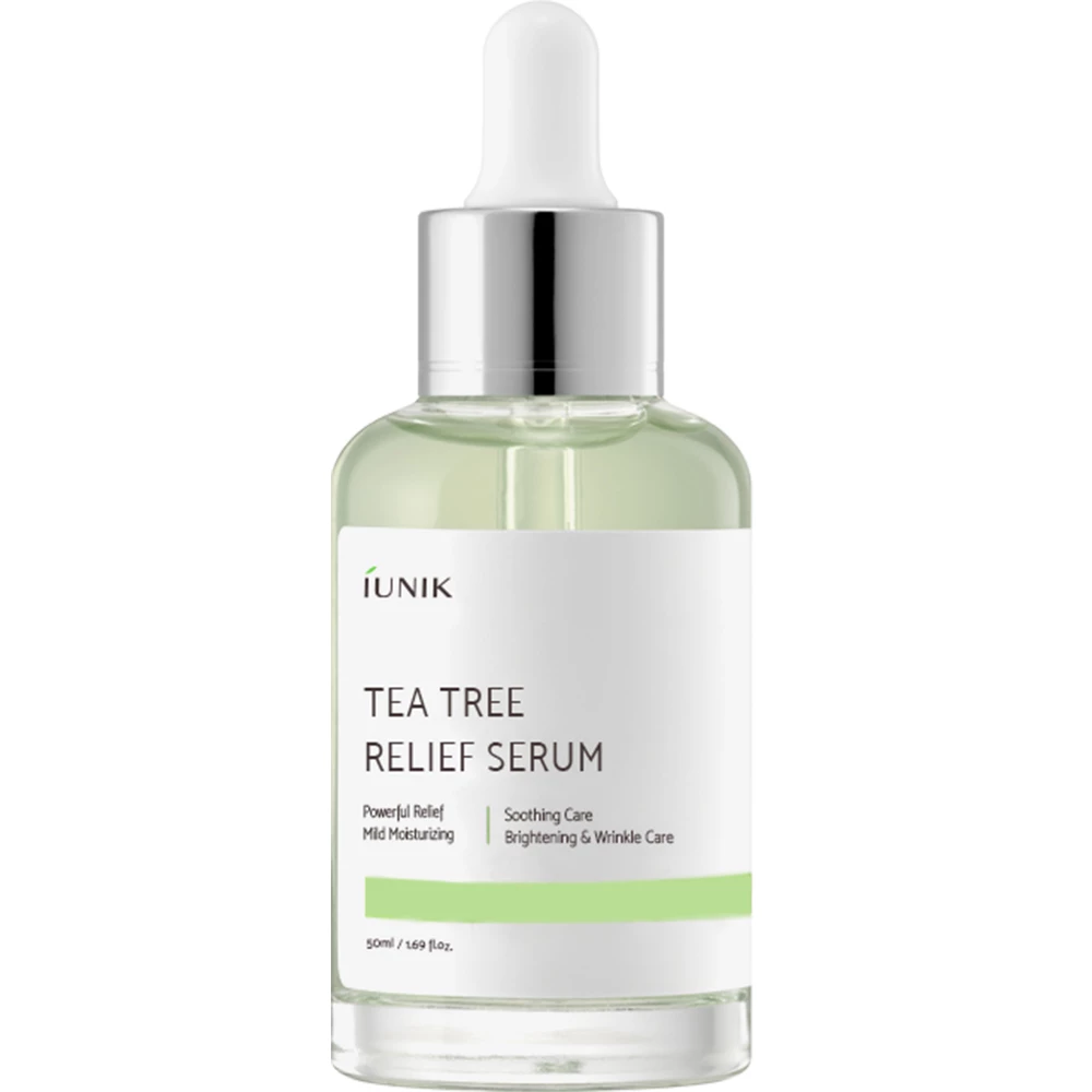 IUNIK Tea Tree Relief Ser pentru fata 50 ml - calmare, hidratare si luminozitate pentru ten sensibil, 50 ml