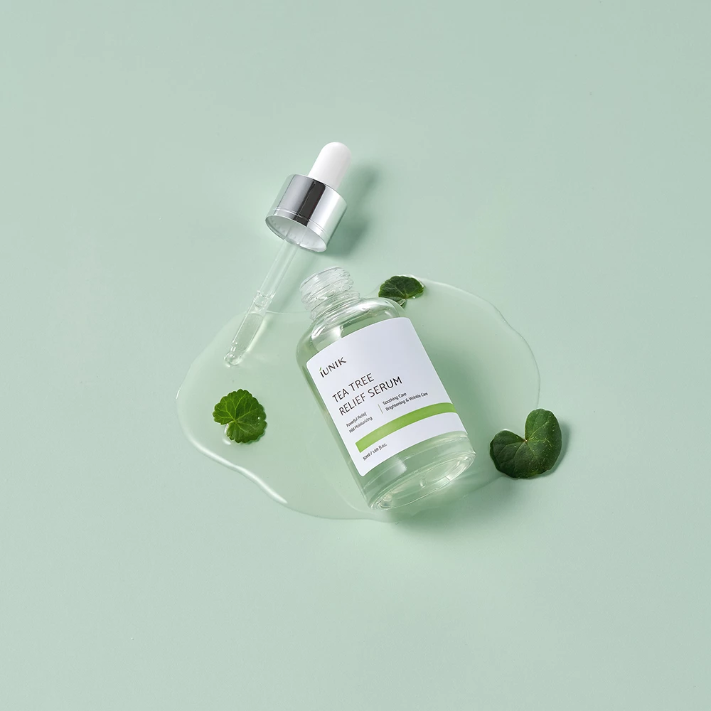 IUNIK Tea Tree Relief Ser pentru fata 50 ml - calmare, hidratare si luminozitate pentru ten sensibil, 50 ml