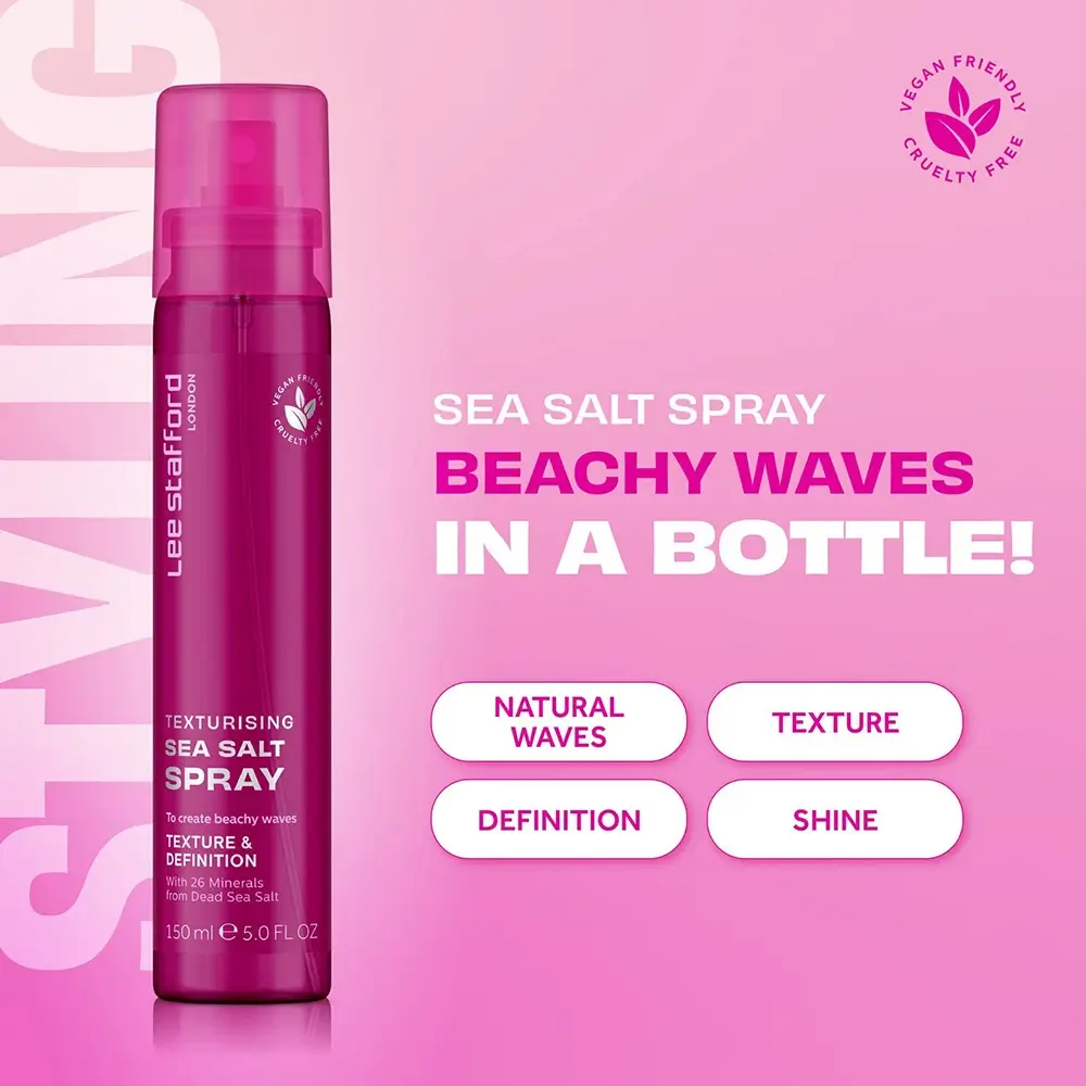 Lee Stafford Texturising Sea Salt Spray Spray pentru par cu sare de mare - Textura, Volum si Stralucire, 150 ml