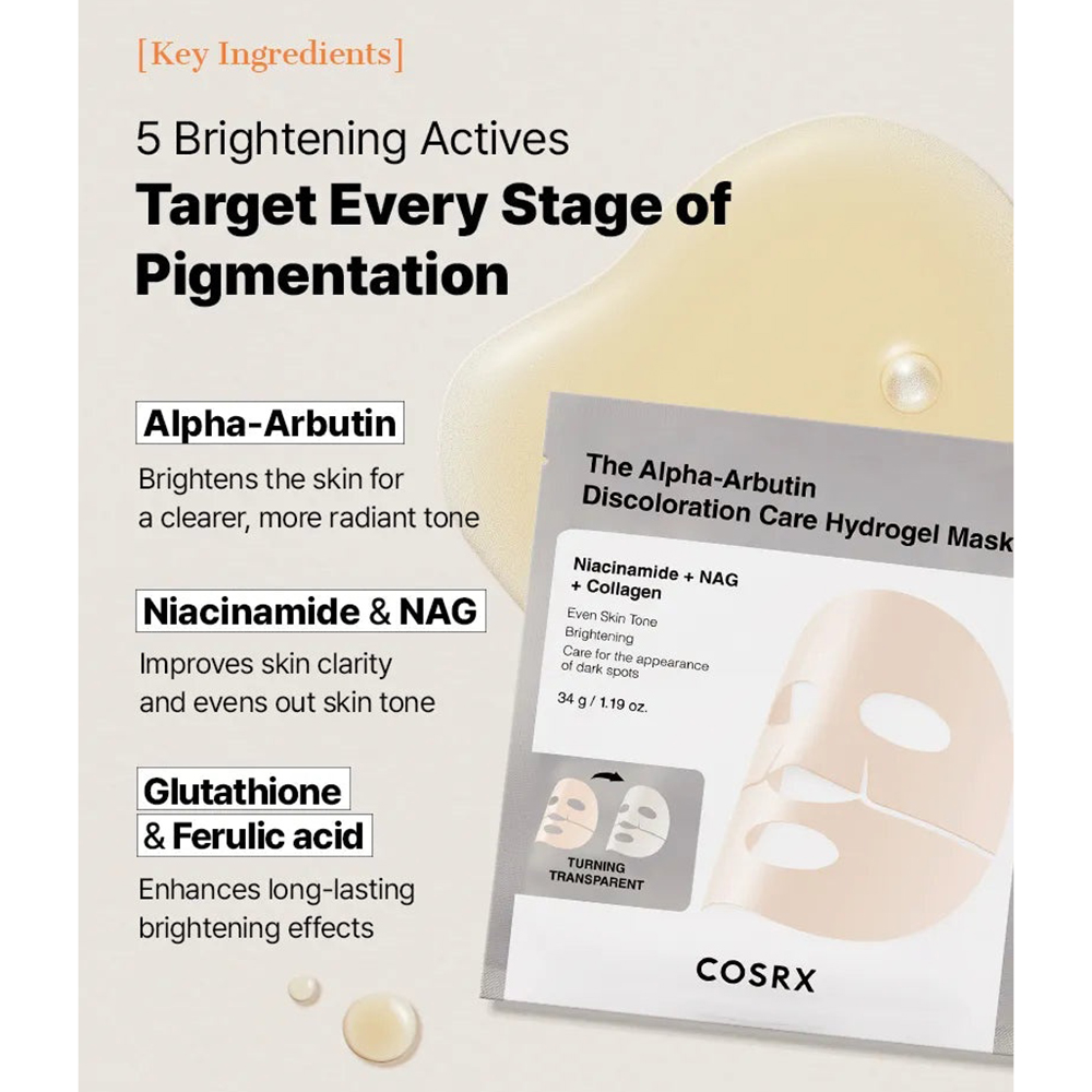 The Alpha-Arbutin Discoloration Care Hydrogel Mask Masca de fata 34 gr