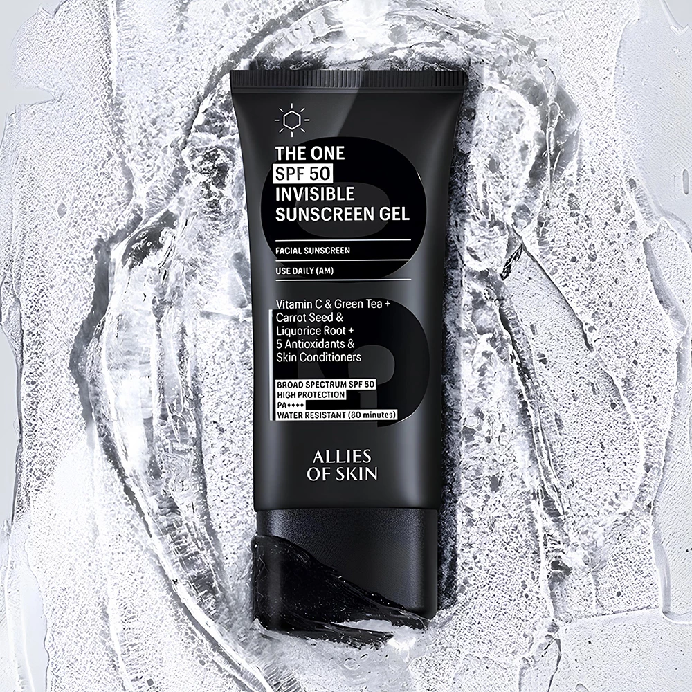 Allies of Skin The One SPF 50 – Gel de Față Invizibil cu Protecție Solară SPF 50 PA++++, 50 ml | Protecție Completă și Hidratare