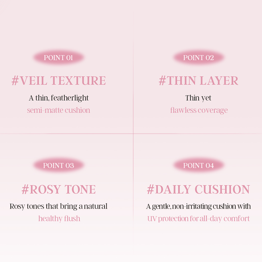 BLACK ROUGE Thin Layer Veiled Cushion - fond de ten cushion care contribuie la estomparea porilor si imperfectiunilor, cu protectie solara ridicata SPF 50+/PA++++ si acoperire construibila - 25V Butter Rum