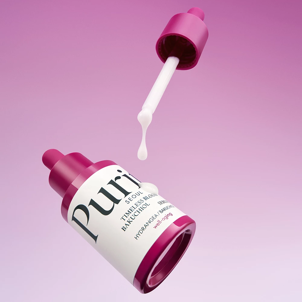 PURITO Timeless Bloom Ser facial anti-rid cu Bakuchiol - Fermitate si hidratare intensa, 30 ml
