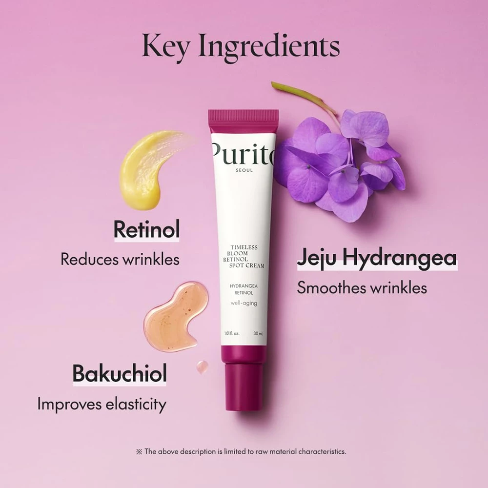 PURITO Timeless Bloom Crema de fata anti-rid cu Retinol - Fermitate si Elasticitate, 30 ml
