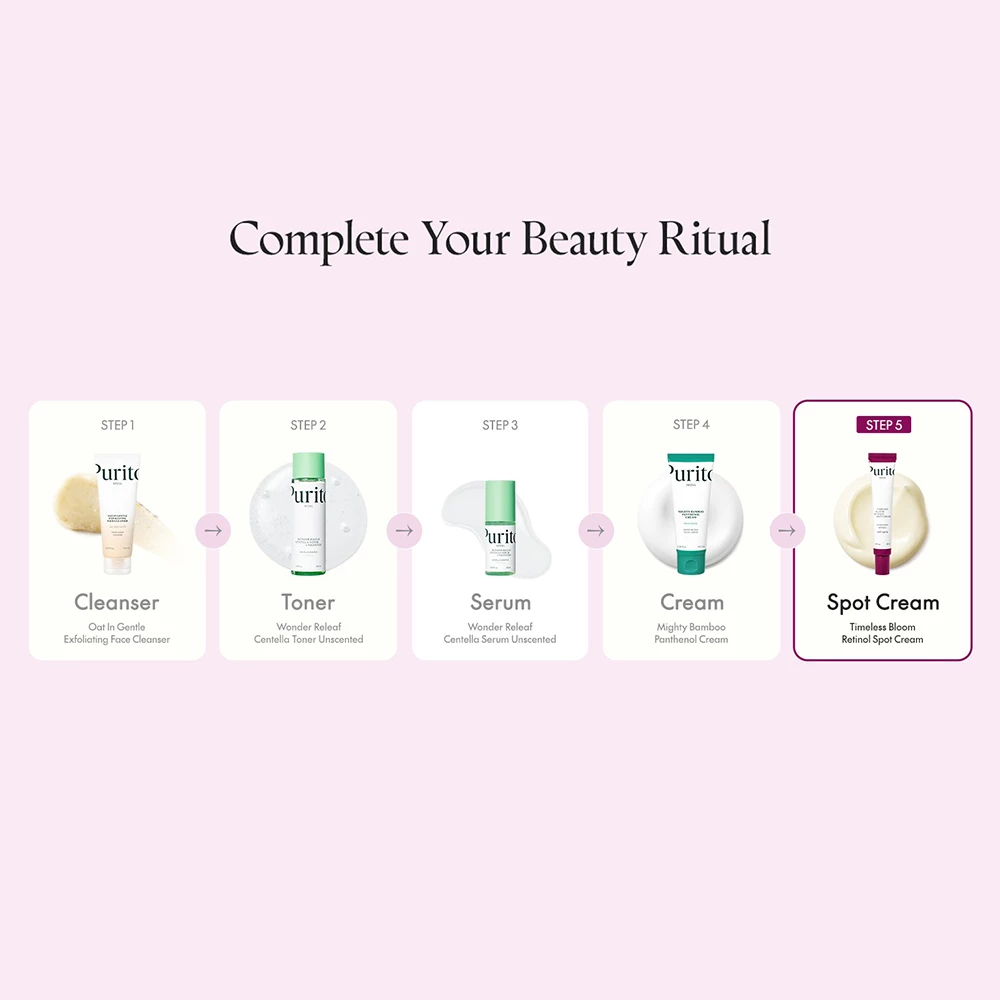 PURITO Timeless Bloom Crema de fata anti-rid cu Retinol - Fermitate si Elasticitate, 30 ml
