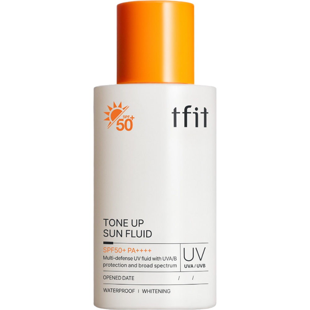 TFIT Tone Up Sun Fluid – Cremă de Față cu Protecție Solară SPF50+ PA++++, 50 ml | Formula imbogatita cu calamina, exctract de mar Redlove si niacinamida