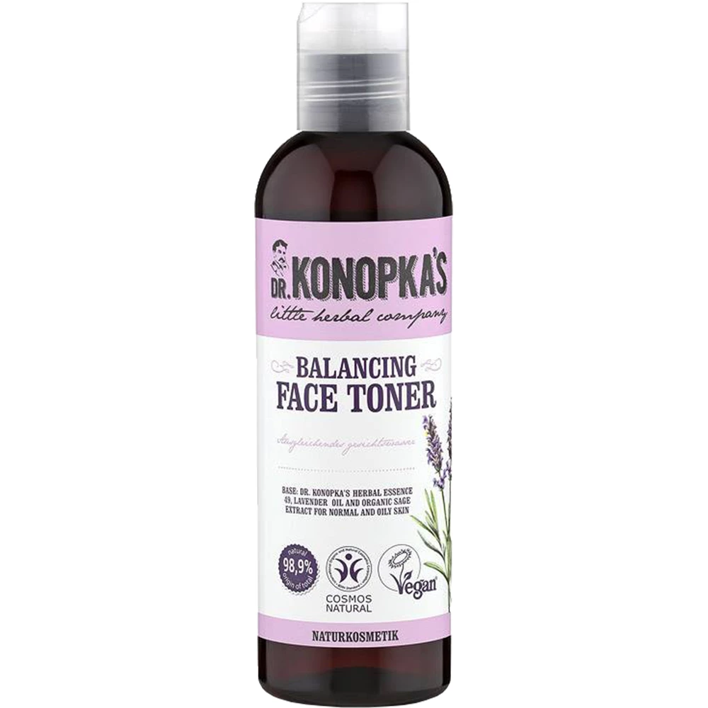 DR. KONOPKA'S LITTLE HERBAL COMPANY Herbal Balance Toner Toner de fata Echilibrant - Curatare si Hidratare cu Extract Organic de Lavanda si Salvie, 200 ml