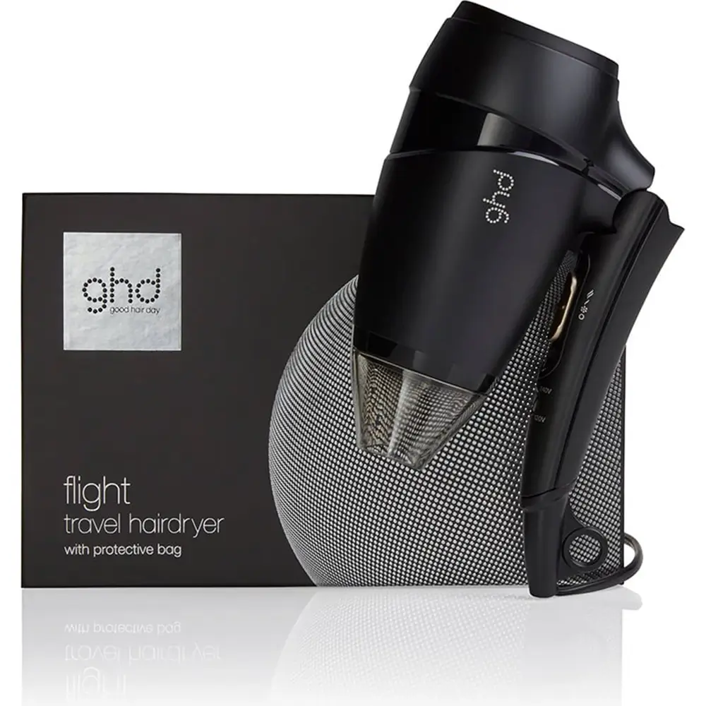 GHD Flight Uscator de Par pentru Calatorie Negru - Uscare Rapida si Protectie Termica, 300g