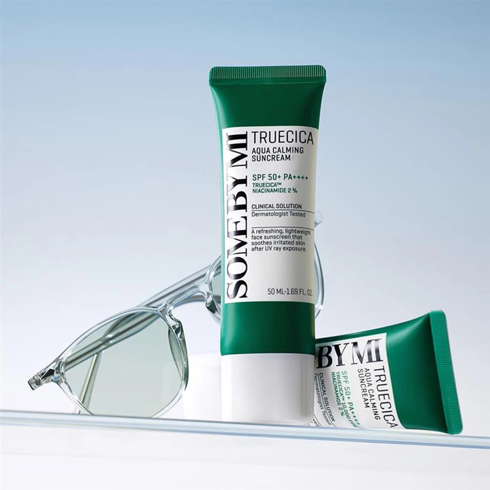 SOME BY MI Truecica Aqua Calming Suncream crema de fata - hidratare si calmare, 50 ml