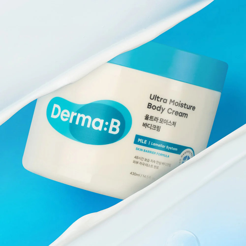 DERMA:B Ultra Moisture Body Cream - crema de corp formulata cu ulei de masline si alantoina, care contribuie la hidratarea pielii si la mentinerea unui aspect sanatos al pielii - 430 ml