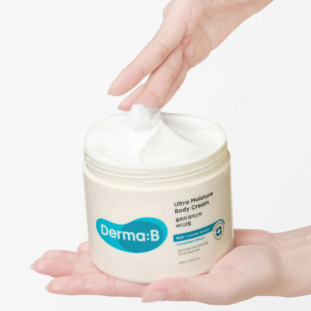 DERMA:B Ultra Moisture Body Cream - crema de corp formulata cu ulei de masline si alantoina, care contribuie la hidratarea pielii si la mentinerea unui aspect sanatos al pielii - 430 ml