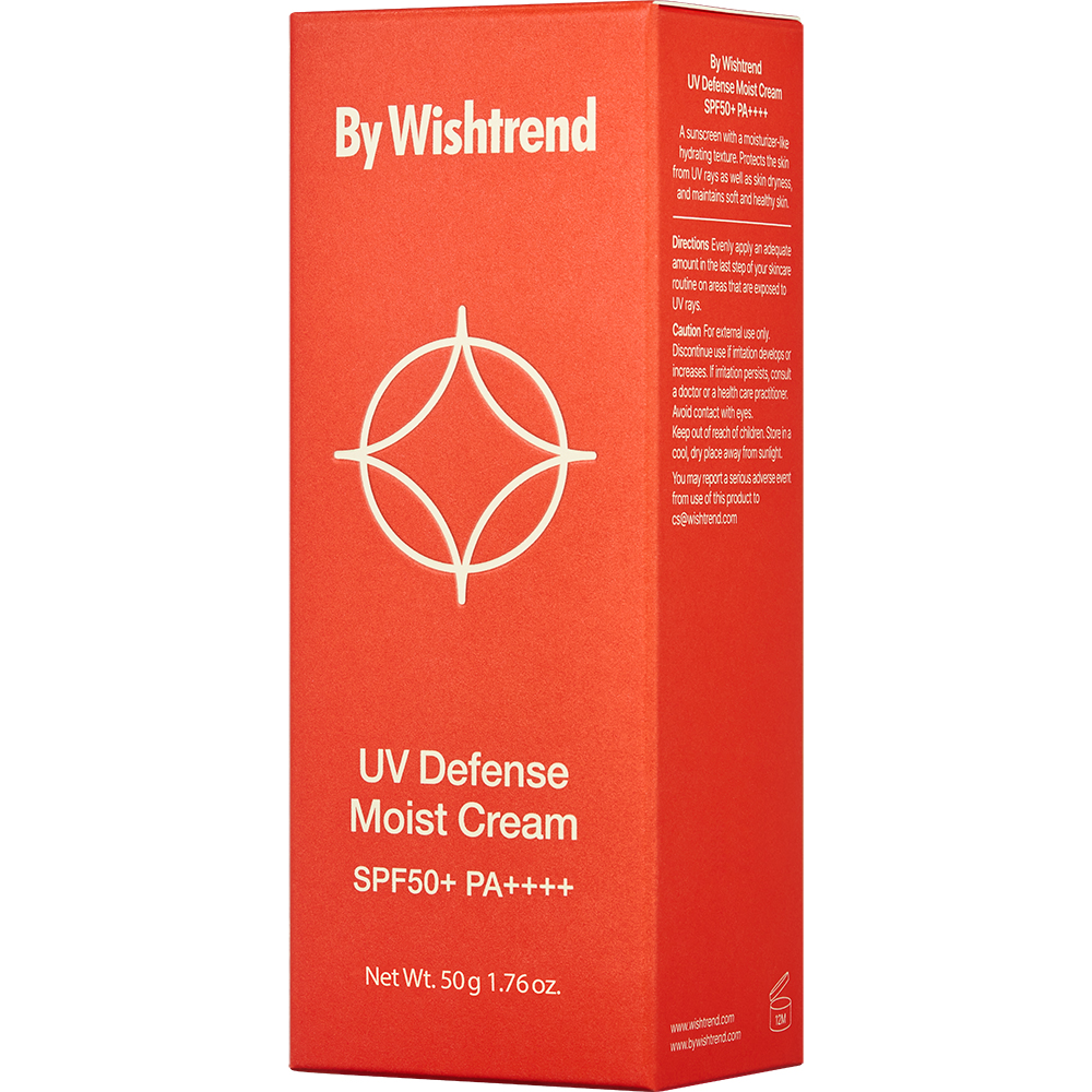 By Wishtrend UV Defense Moist Cream Crema de fata cu protectie solara SPF 50+ - Hidratare intensa si protectie completa UVA UVB, 50 gr