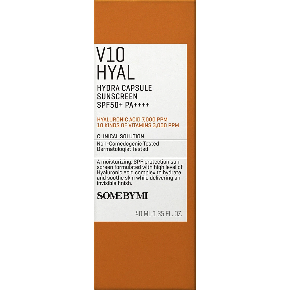 SOME BY MI V10 Hyal Hydra Capsule Sunscreen Crema de fata SPF 50+ PA++++ - hidratare si luminozitate si calmare, 40 ml