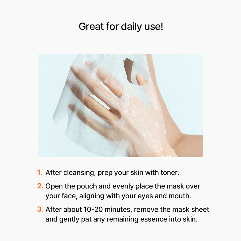 Dear Klairs Vita 10 Radiance Sheet Mask, 25 ml - masca de fata formulata cu vitamina C si acid hialuronic, care contribuie la hidratarea pielii si la uniformizarea aspectului tenului
