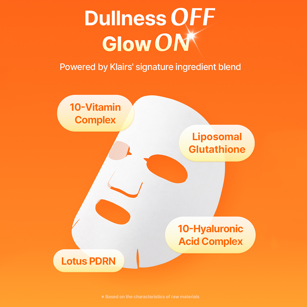 Dear Klairs Vita 10 Radiance Sheet Mask, 25 ml - masca de fata formulata cu vitamina C si acid hialuronic, care contribuie la hidratarea pielii si la uniformizarea aspectului tenului