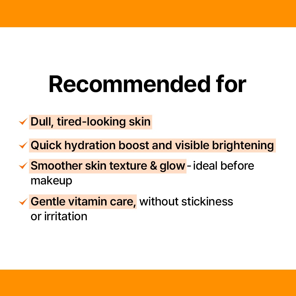 Dear Klairs Vita 10 Radiance Sheet Mask, 25 ml - masca de fata formulata cu vitamina C si acid hialuronic, care contribuie la hidratarea pielii si la uniformizarea aspectului tenului
