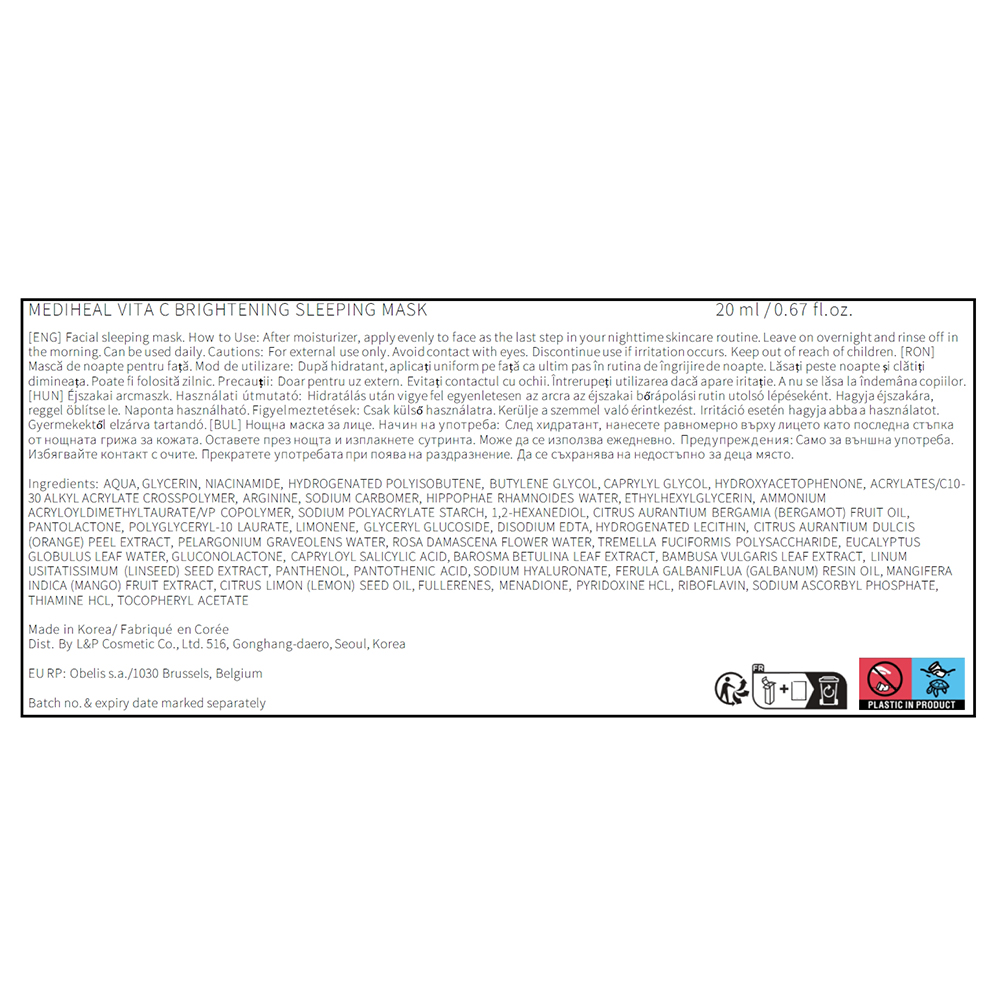Vita C Brightening Sleeping Mask Masca de fata 20 ml