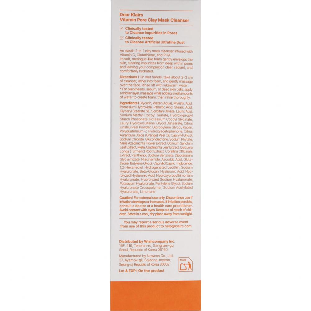 Vita C Vitamin Pore Clay Mask Cleanser Spuma de curatare 150 ml