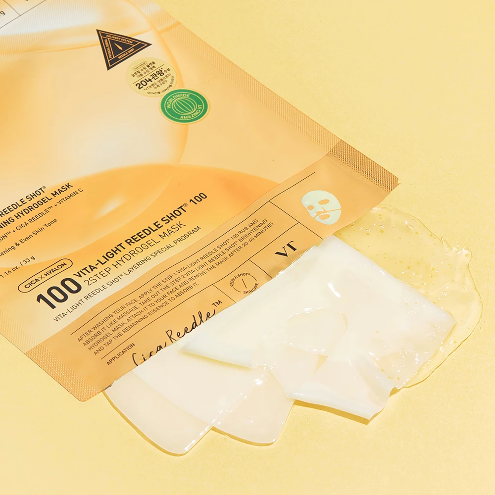 VT COSMETICS Vita-Light Reedle Shot 100 2 step Hydrogel mask Masca de fata - luminozitate si hidratare, 33 gr + 1.5 gr