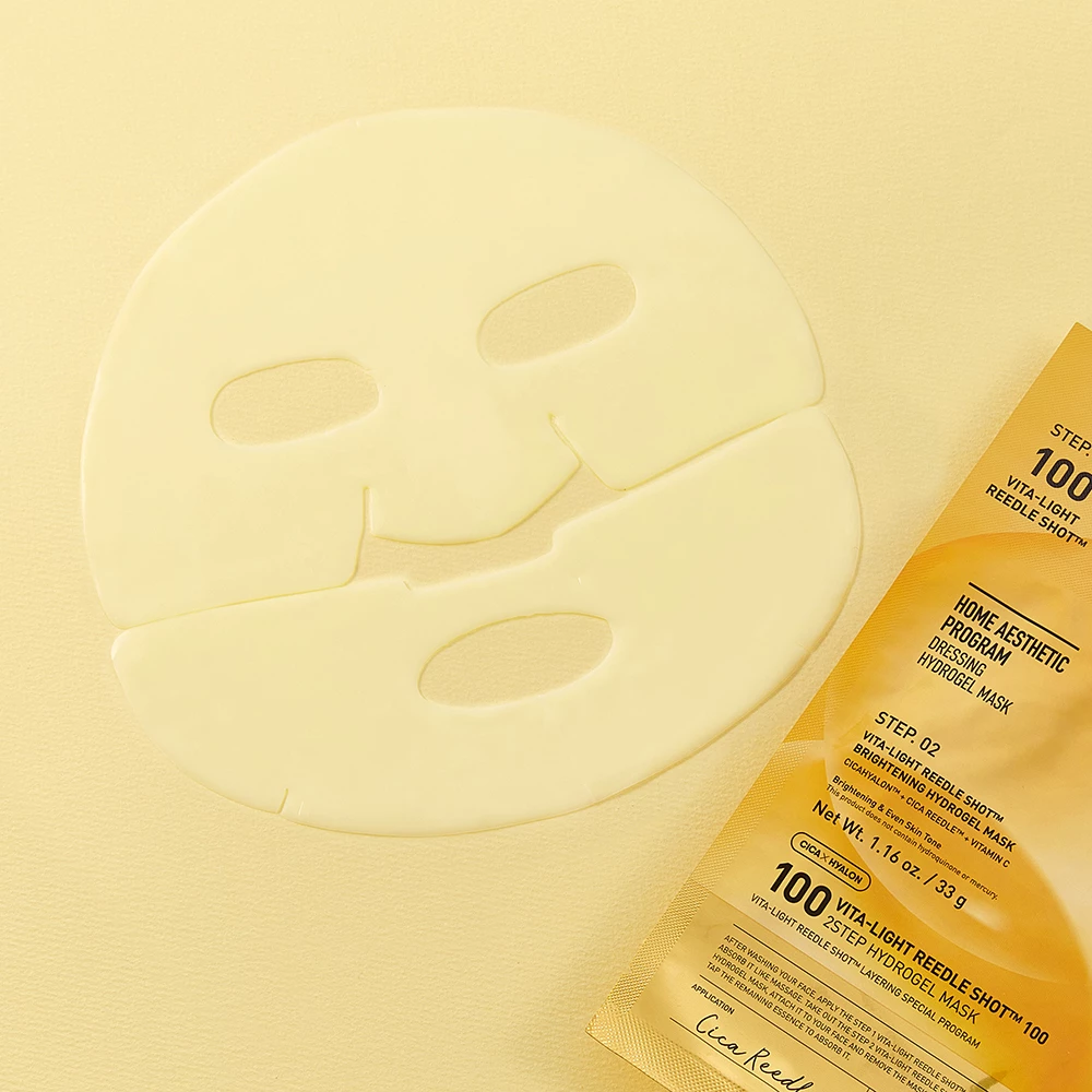 VT COSMETICS Vita-Light Reedle Shot 100 2 step Hydrogel mask Masca de fata - luminozitate si hidratare, 33 gr + 1.5 gr