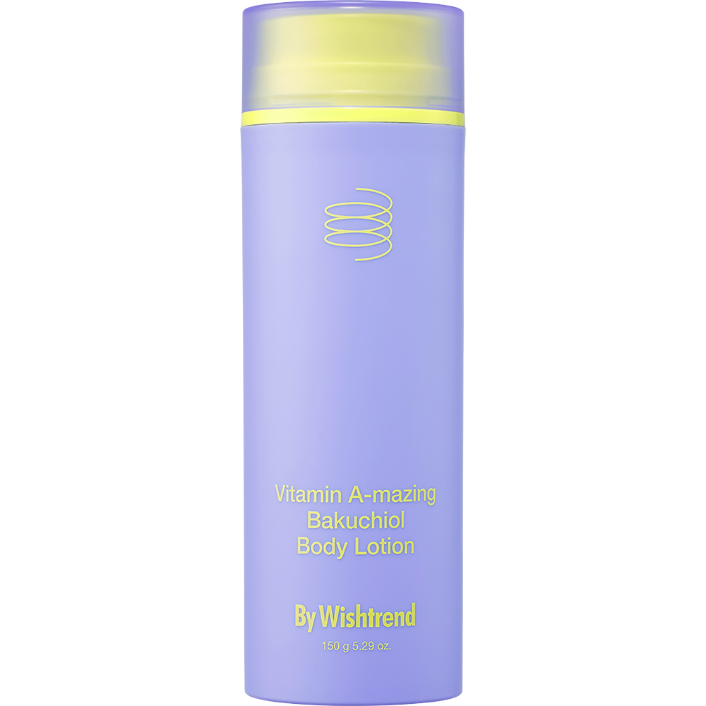 By Wishtrend Vitamin A-mazing Bakuchiol - lotiune de corp formulata cu retinal Vitamina A si bakuchiol, care contribuie la imbunatatirea texturii pielii, reducand rugozitatea si uniformizand suprafata pielii - 150 gr